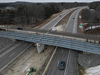 Aerial image of Desert Road bridge from drone.